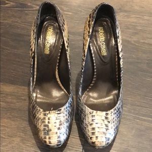 Water snake skin heels